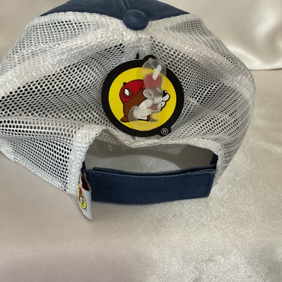 Buc-Ees Womens Embroidered Denim & Mesh Ponytail Back Trucker Hat With Floral De - Picture 3 of 5